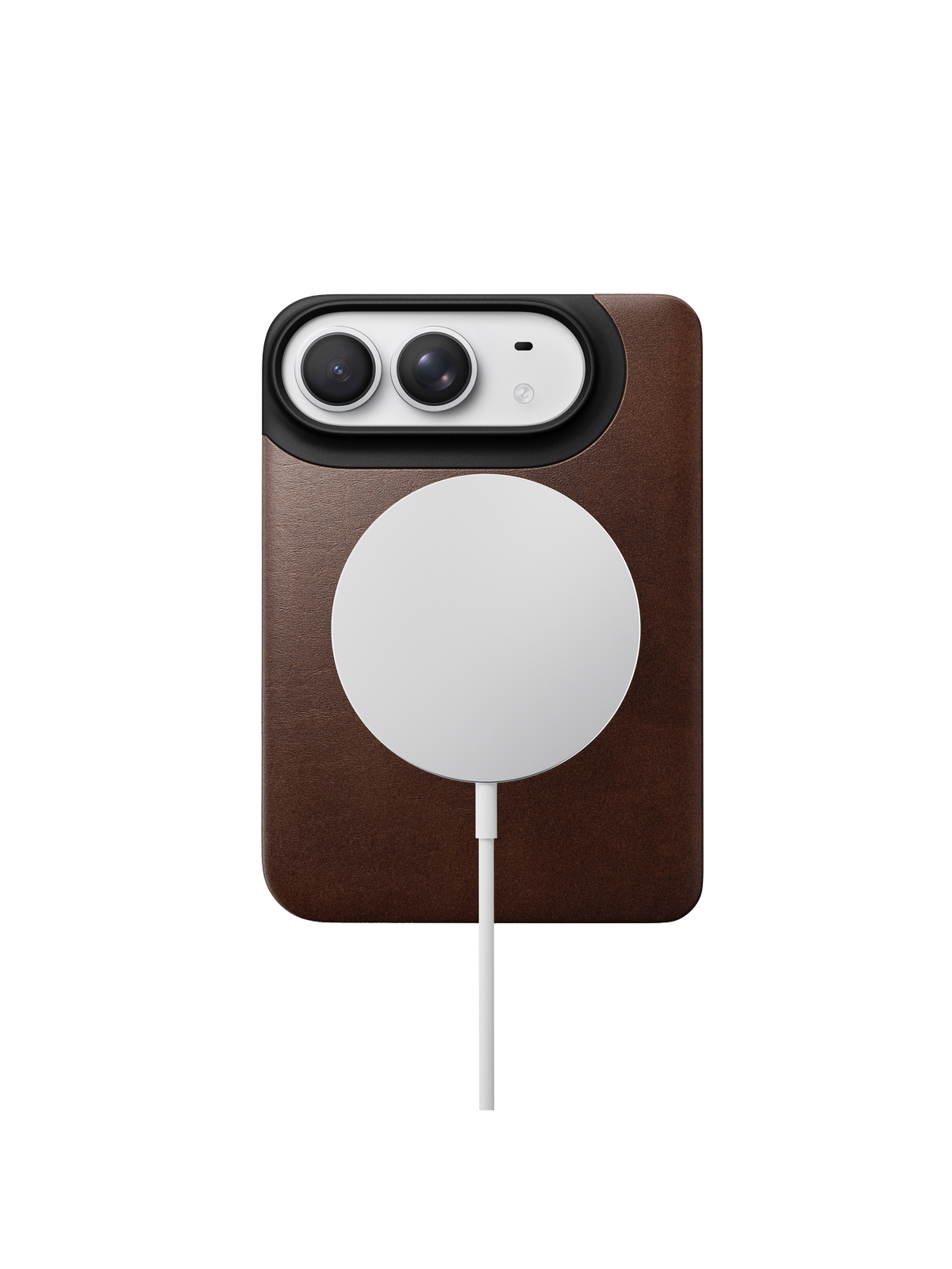 Nomad Magnetic Back with Horween Leather for iPhone Duo - Rustic Brown