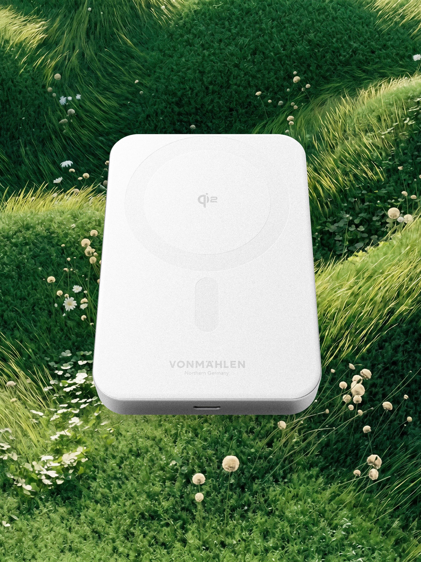 Vonmahlen Evergreen Mag 15W - 10,000 mAh Power Bank with Kickstand - White
