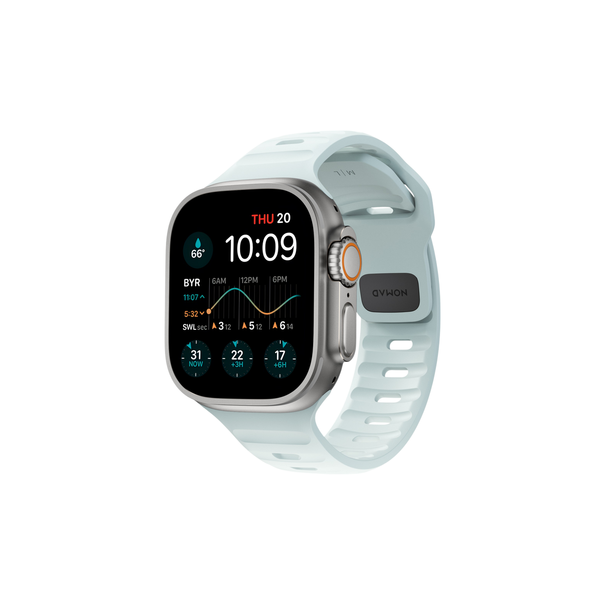Nomad Sport Band - 46/49mm - Icy Blue Glow - Limited Edition